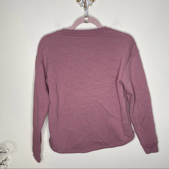 MARINE LAYER Oh Hey Saddle Crew Fleece Sweatshirt Mauve {I12} - Picture 8 of 10